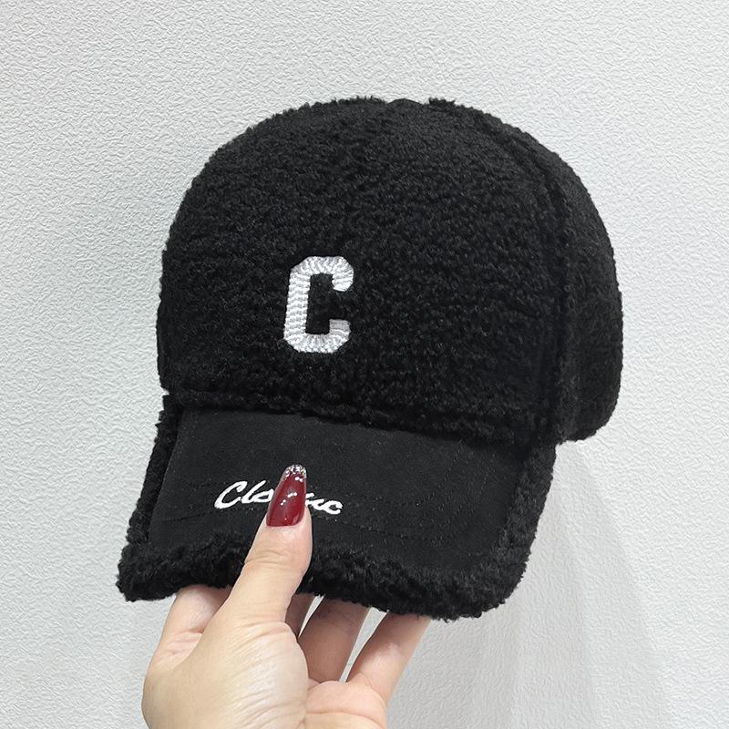 Unisex-Baseballkappen mit aufgestickten Buchstaben, Futter aus Polyester-Fleece, verstellbare gebogene Krempe, leichte, warme Freizeitmützen für Outdoor-Sportarten, von Hand waschbar