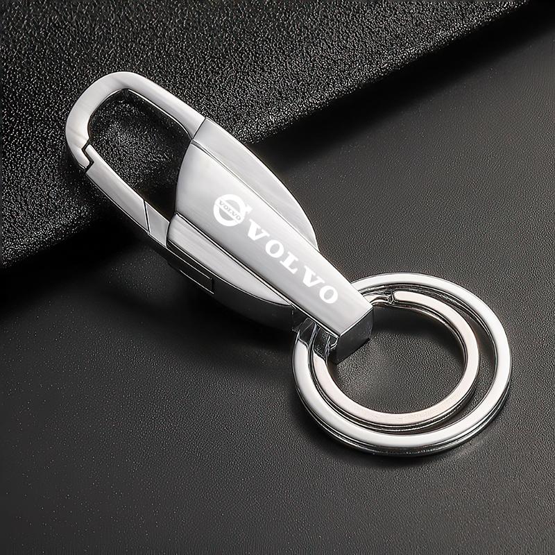Zinc Alloy Car Key Chain Anti-Lost Keychain With KeyRing For Volvo Xc60 Xc90 V40 V60 S60 V50 V90 S80 C40 XC40 V70 XC70 C30 C70