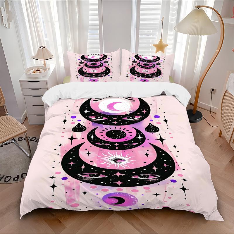 

3pcs Moon Eyes Bedding Set, Includes 1 Comforter + 2 Pillowcases, Without Pillow Inserts, Soft Comfortable, Lightweight Breathable081 135x200cm