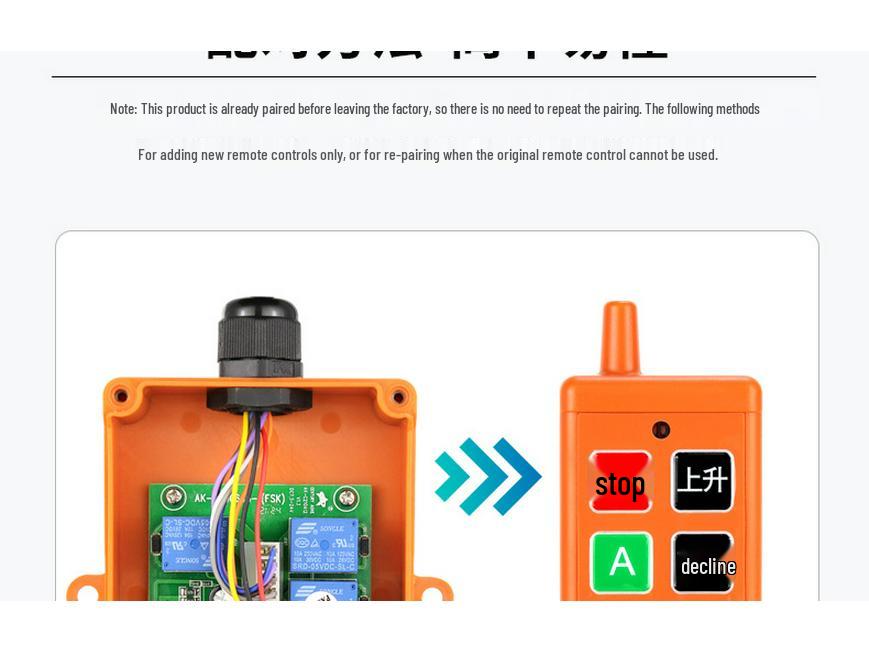 Universal Wireless Remote Control Kit for 12V/24V Hydraulic Truck Tail Lifts