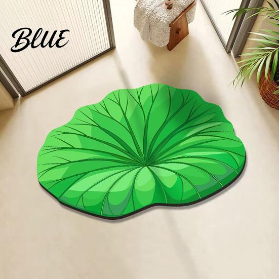 Green Leaf Floor to Clean Irregular Shaped 3D Rug Mat Realistic Anti Easy Slip Doormat