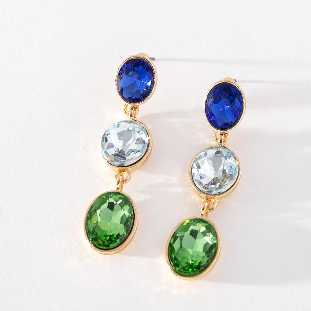 Pinkdudu 2023 Summer New 3 Color Glass Drop Earrings Romantic Luxury Charming Geometric Earring for Women Jewelry Gifts PD1205
