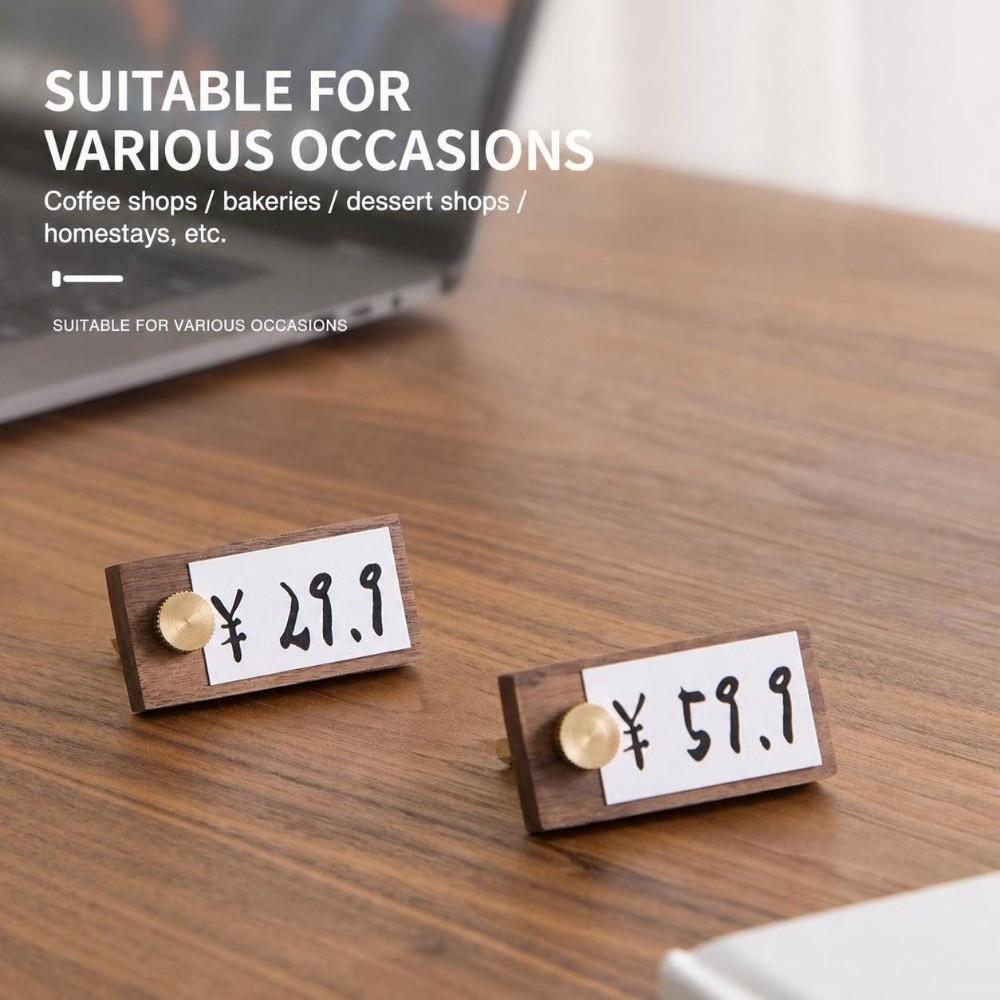 Multifunctional Card Display Stand Wooden Table Name Card Stand Portable Label Holder Retail Shop
