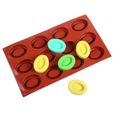 12-cavity Oval Silicone Doughnut Mold Small Cake Chocolate Pancake Moulds for Baking Mini Dessert Kitchen Handmade Tools