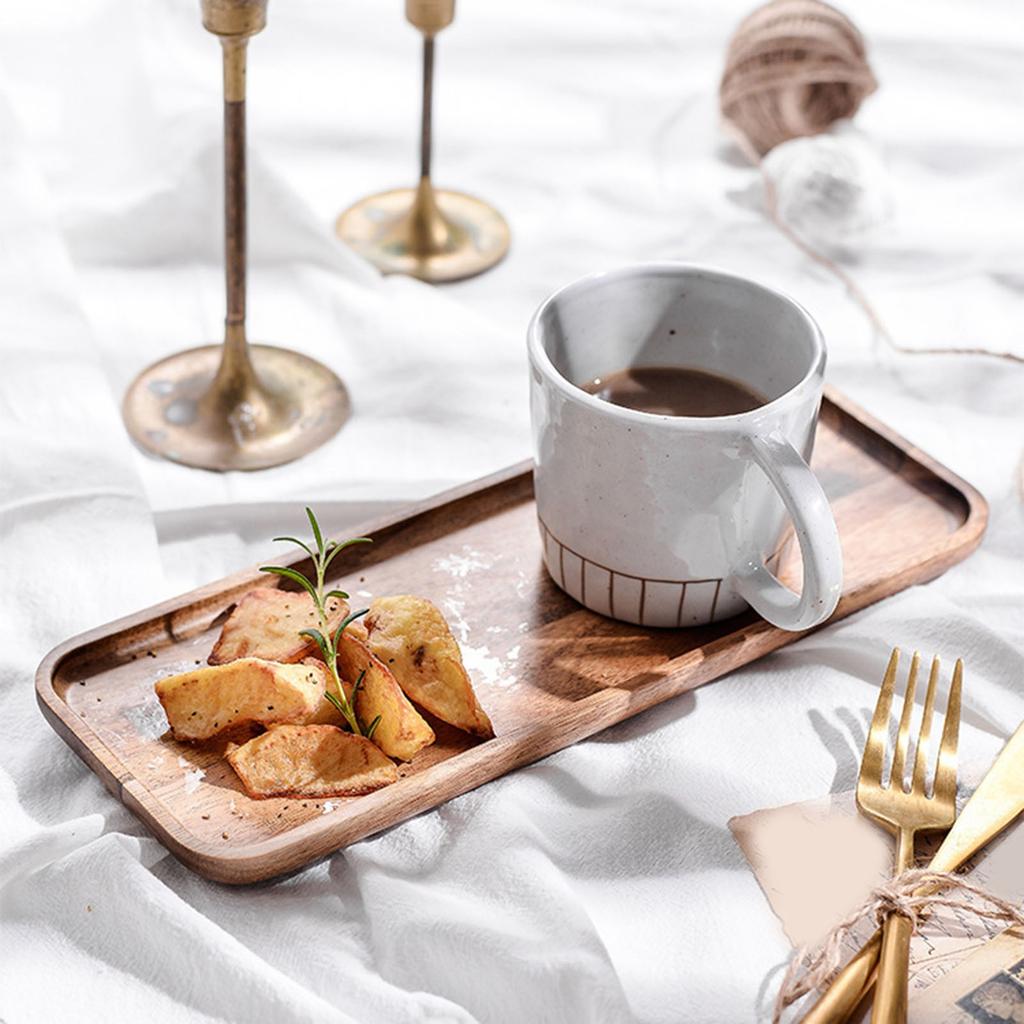 Wood Coffee Tray Household Bread Tray Rectangular Tray Japanese Cake Plate Solid Wood Dessert Plate Bridal Registry Search