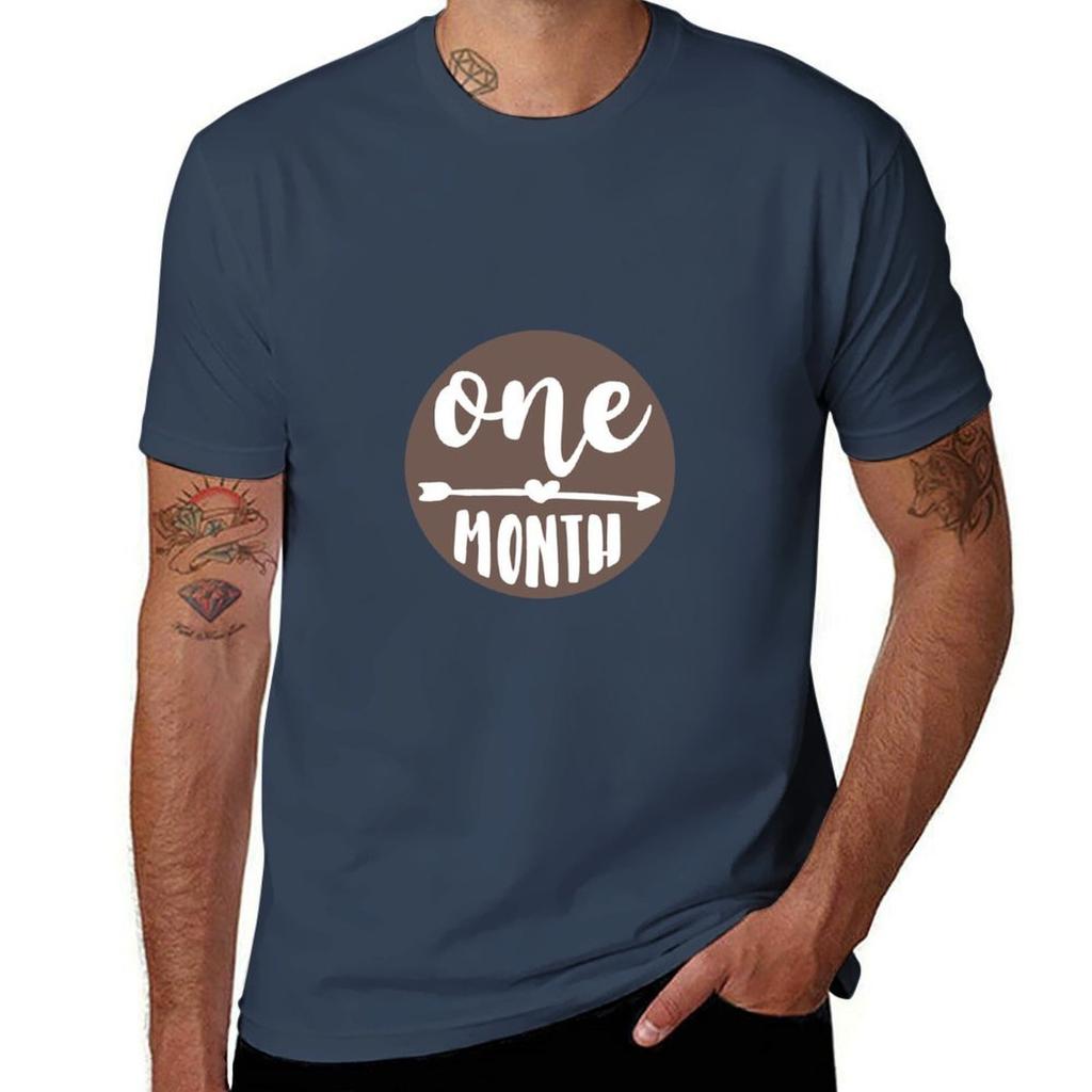 One Month Baby Milestones TShirt man t shirts cotton t shirts for man graphic tees TShirt