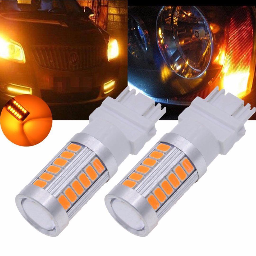 

Pdtoweb 2шт 3157 3156 3057 33LED Автомобильный хвост Резервный задний ход поворота Лампочка Желтый