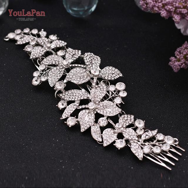 Indian Bridal Hair Accessories Alloy Flower Bridal Crowns and Tiaras Silver Hair Pieces Wedding Hair Jewelry