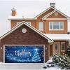 Christmas Decorated Banner Christmas Garage Door Decorations Large Blue Christmas Garage Door Cover Banner Background
