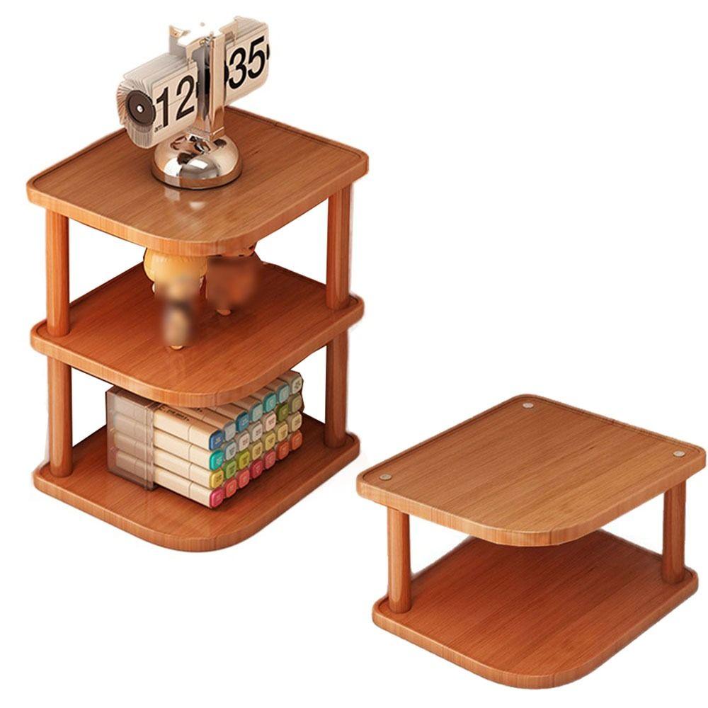 Stackable Desktop Corner Stand Vertical Design Corner Storage Rack Wood Book Shelf  Household