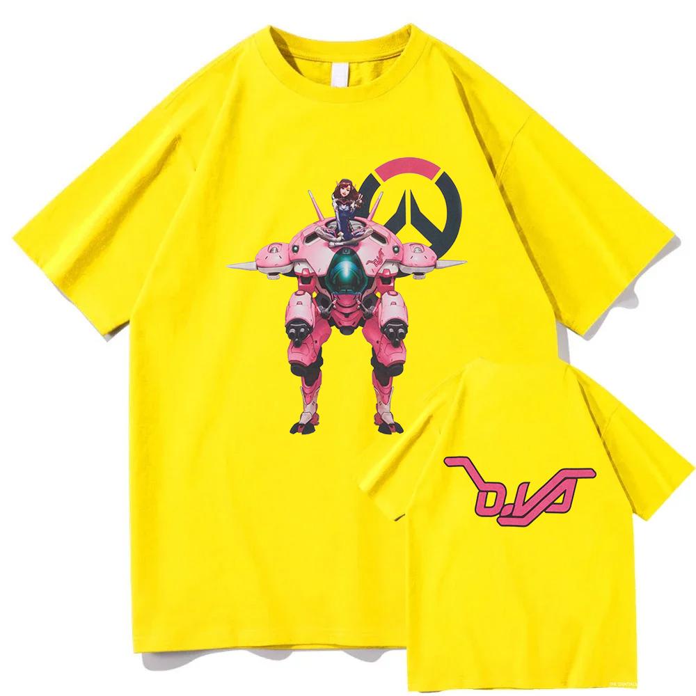 

Overwatch 2 D.Va Fusion Cannons Tshirts Loose Women Unisex O-neck T-shirt Streetwear Game Graphic Printing Clothing Casual Female 2XL