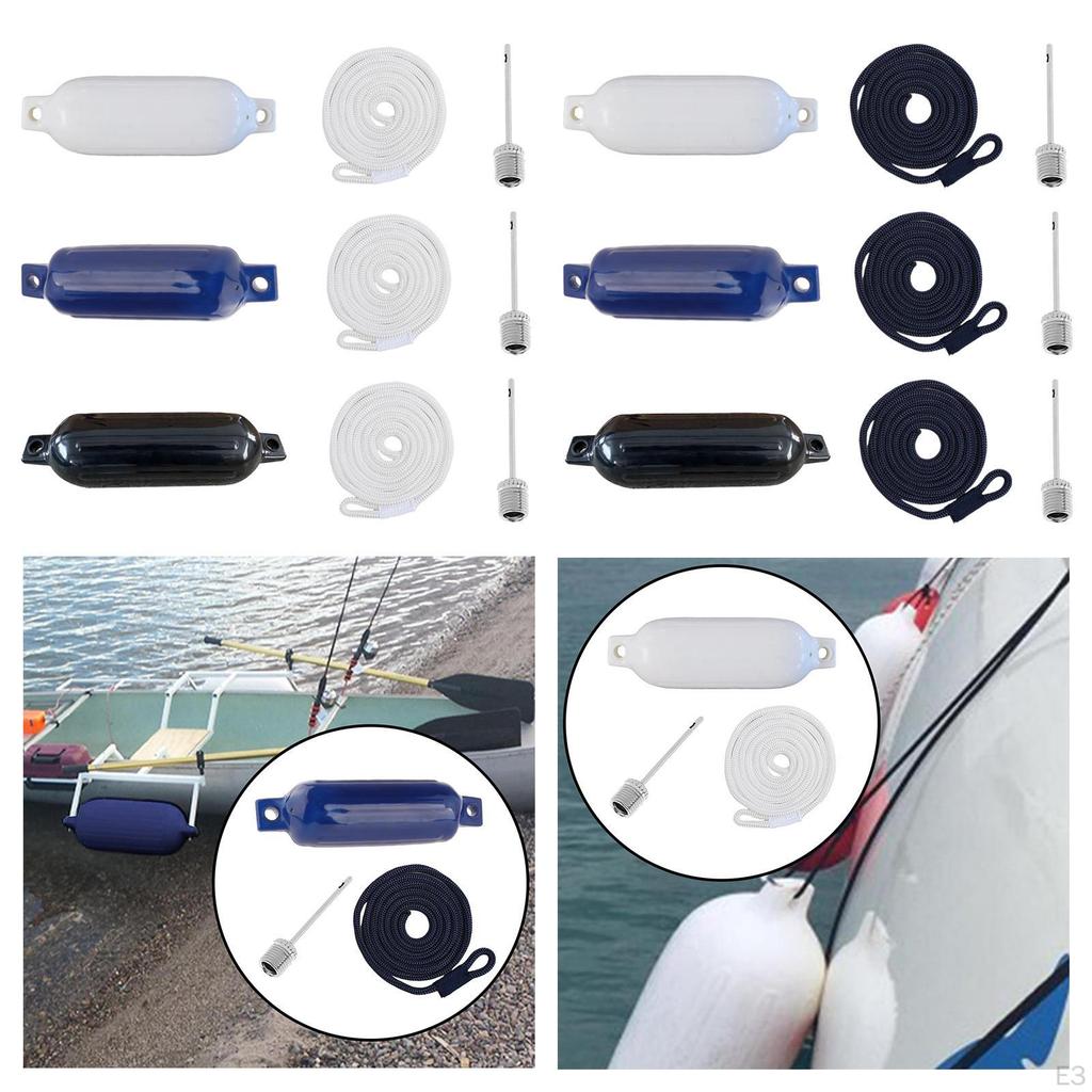 Boat Fenders Inflatable Marine 4"x16" with 1.5M Rope Anchor Buoy Waterproof Mooring