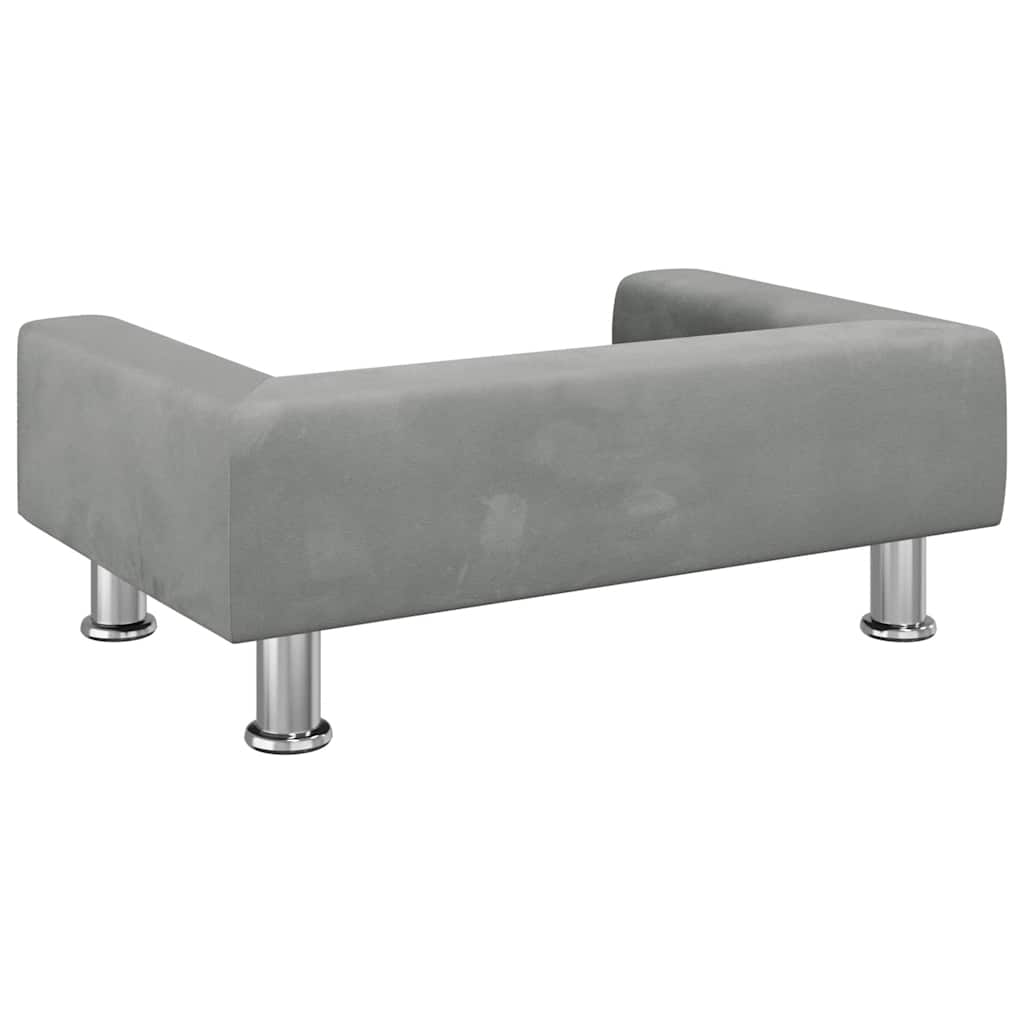 Dog Bed Light Grey 70x45x26.5 cm Velvet