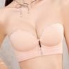 Gather Front Button Bra Female Sexy Detachable Letter Shoulder Straps Bra Top Support Anti Slip Lifting Bra