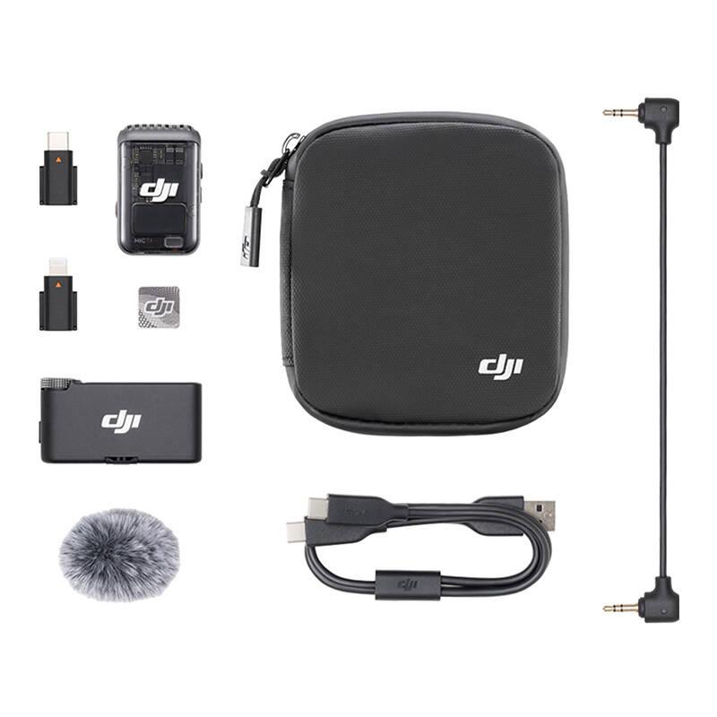 DJI Mic 2 (1 zender + 1 ontvanger), draadloze microfoon met intelligente ruisonderdrukking, 32-bit float interne opname, geoptimaliseerd geluid, 250