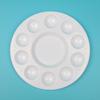 10-Hole Round Plastic Art Painting Palette for Beginners - White, Thickened, Child-Friendly Ink Dish