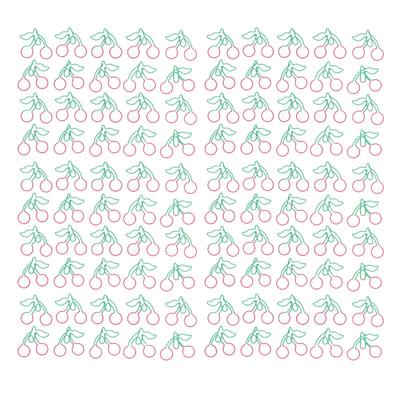 100Pcs Cherry Shape Paper Clips 2 Colors Cute Lightweight Anti Slip Metal Paperclips for Office