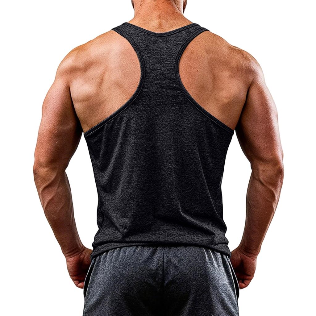 Man's Loose Large Size Exercise Color Breathable Wear A Sweat Absorbing Garment Elasticity I,Shaped Vest