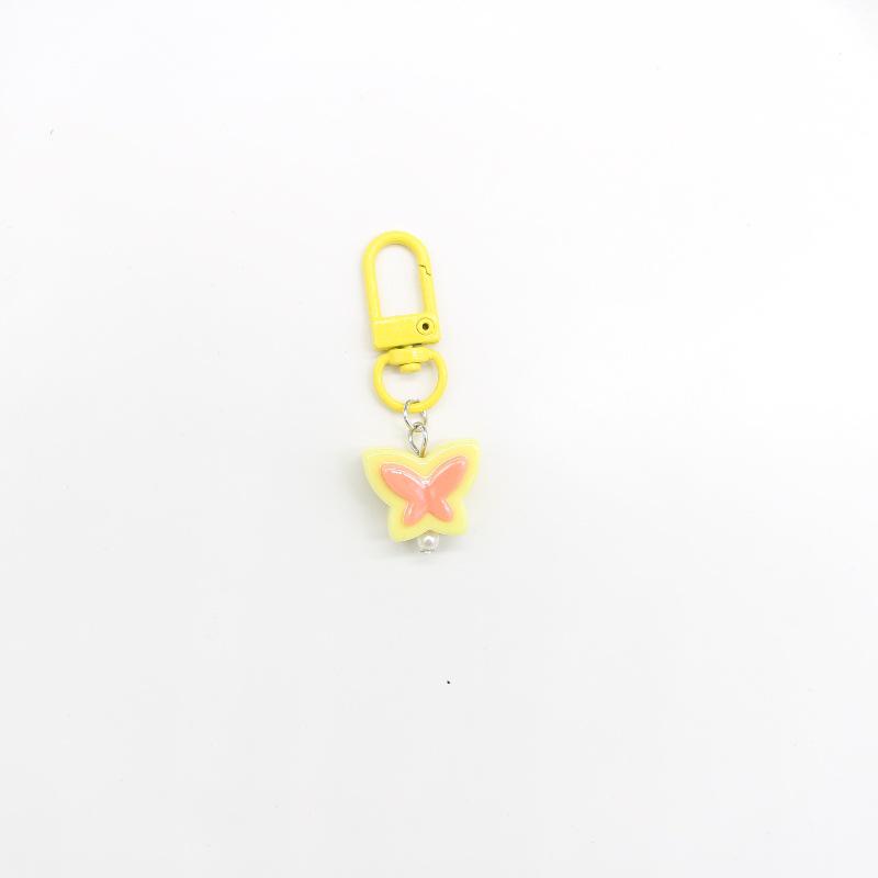 Colorful Resin Butterfly Pendant Keychain - Cute & Simple Bag Charm for Girls