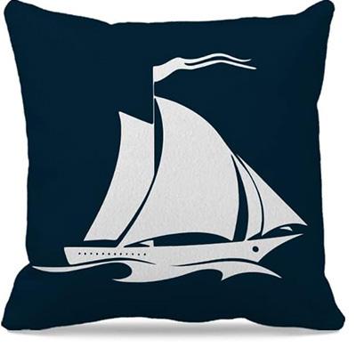 Nautical Anchor Sailboat Double-Sided Printed Pillow Cover Short Plush Suitable Living Rooms Bedrooms Sofas Throw Cushion Cover