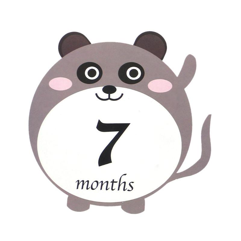 12 Pcs//Set Month Sticker Baby Pregnant Monthly Photography Cute Animal Stickers
