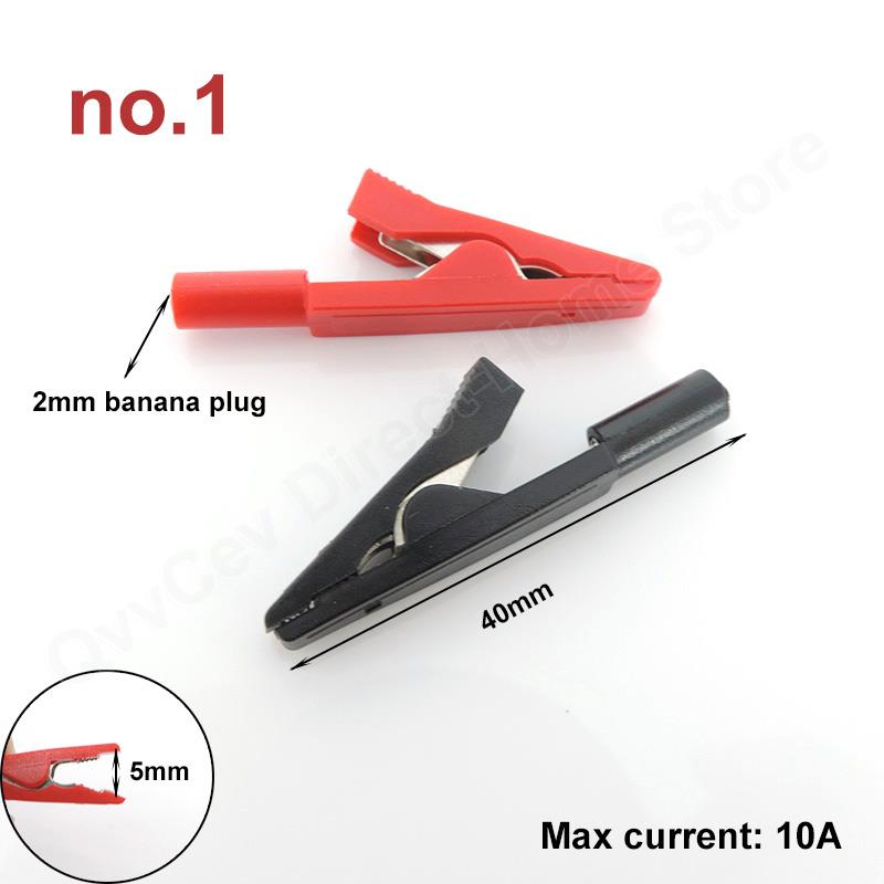 Rød+svart 20/50A PVC Alligator Krokodilleklemmeklemme Sokkel Plugg Håndtak Testkabel Probe 4mm bananplugg elektrisk Batteri