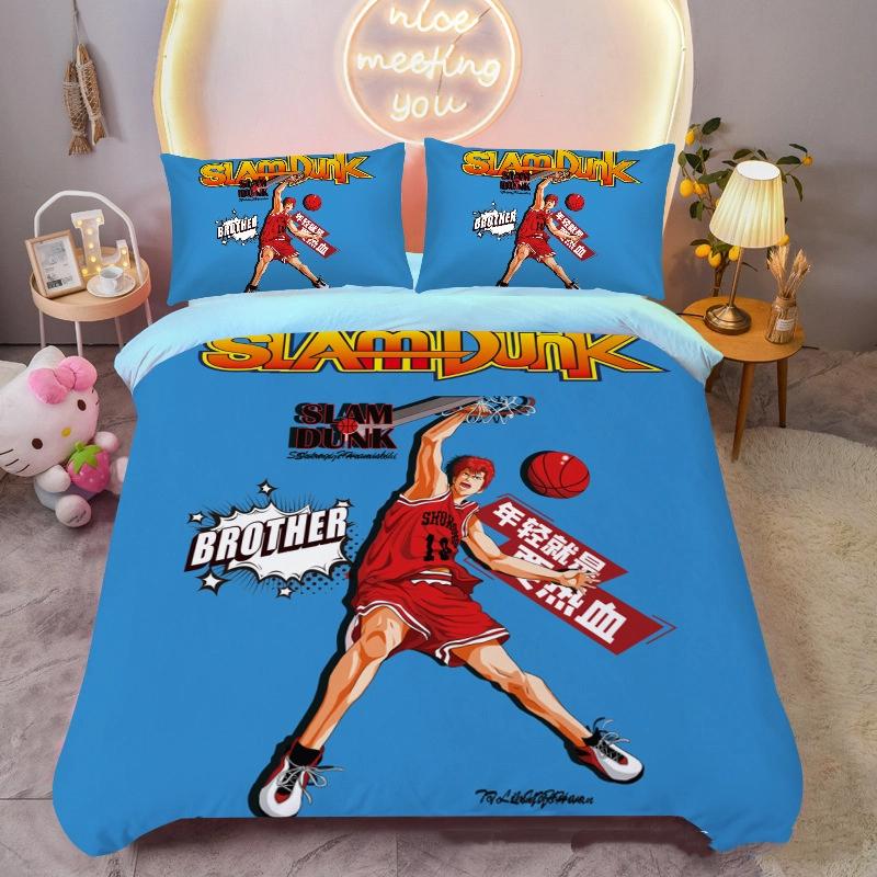 

Anime SLAM DUNK duvet covers young boys Bedding Sets 3D Printed duvet cover pillowcases Room Decor Home EU Single(135*200cm)3pcs