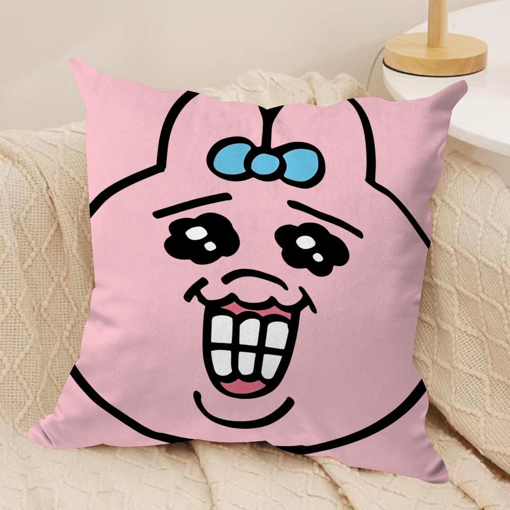 Cartoon OOpanchu Usagi Cushion Cover Silky Short Plush Invisible Zipper Dustproof Sofa Pillow Case For Home Decor