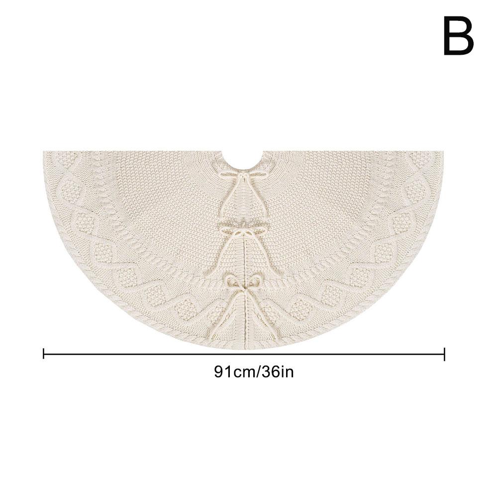 36 Zoll geflochtener Weihnachtsbaumrock, gestrickter Weihnachtsbaumrock, plissierter Weihnachtsbaumrock, Weihnachtsfeier-Dekoration, Geschenk-Baumrock