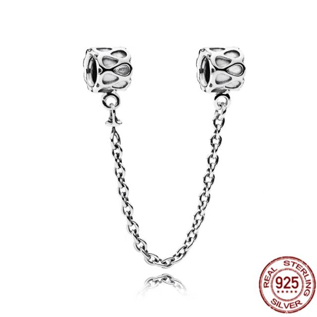 Charm-Anhänger aus 925er-Sterlingsilber mit funkelnder Pavé-Krone, O-Baum, Sicherheitskette, passend für Original-Fasion-Armbänder, DIY-Frauenschmuck, Geschenk
