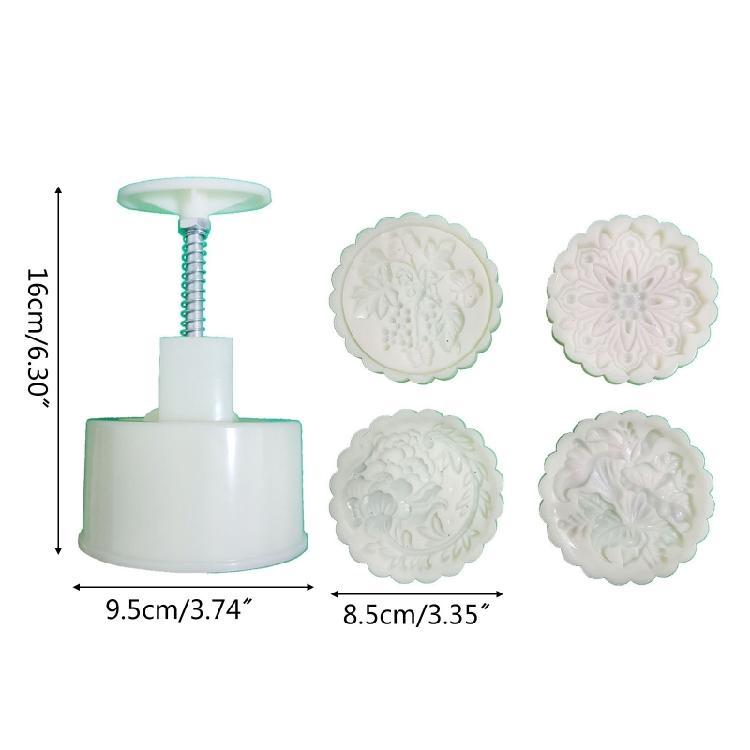200g Mooncake Mold Hand Press Mooncake Stamps Plastic Pastry Moon Cake Gadgets