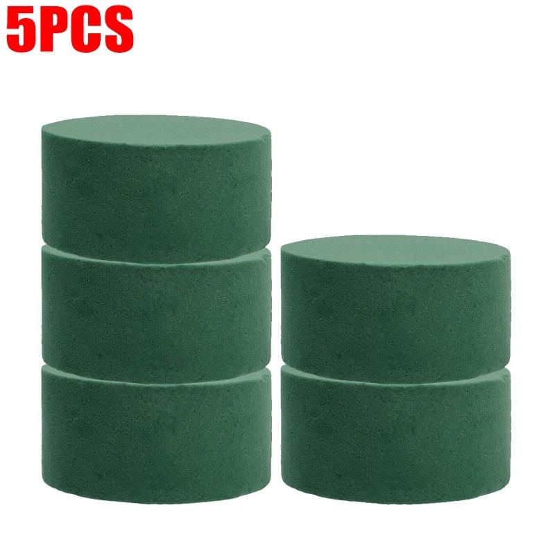 Green Round Floral Foam Blocks, Wet & Dry Florist Bricks for Fresh & Artificial Flowers, DIY Wedding Birthday Party Flower Decoration