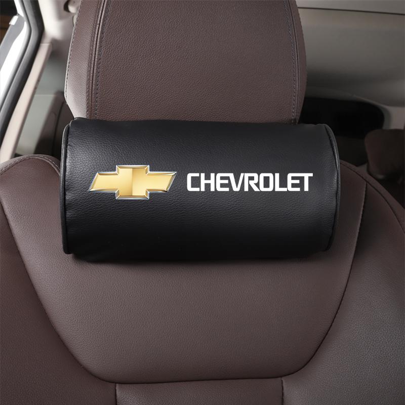 1 Adet Araba Logosu Koltuk Başlığı Deri Boyun Yastığı Aksesuarları Chevrolet Spark Captiva Cruze Malibu Equinox Trax Camaro Blazer Bolt İçin