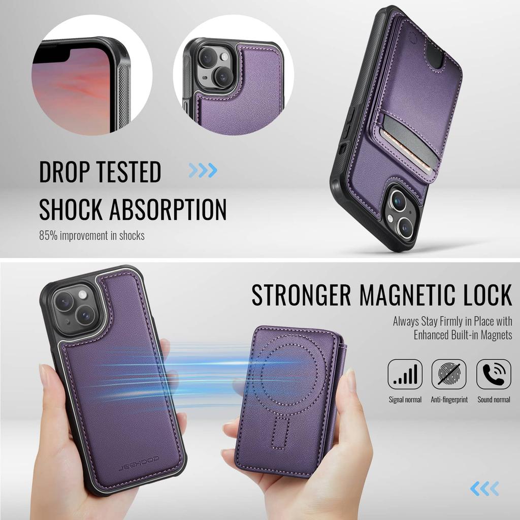 For iPhone 15/14/13/12/11 Pro Max X XS XR XS Max SE 2025 Case Wallet with Magnetic, RFID Blocking Card Holder 2 in 1 Detachable