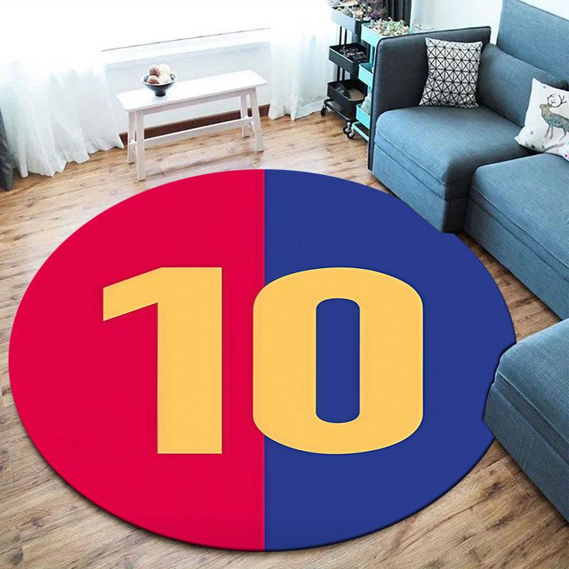 Lionel Messi Round Area Rug,Carpet Rug for Living Room Bedroom Sofa Playroom Decor,Non-slip Floor Mat