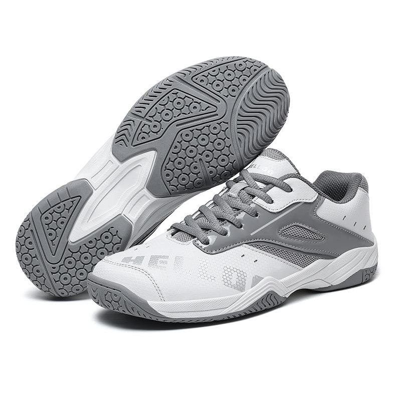 

Новые легкие и дышащие туфли для бадминтона для пары с подошвой из говяжьей кожи, мужские и женские теннисные туфли, профессиональные взрослые волейбольные туфли, спортивная обувь 45