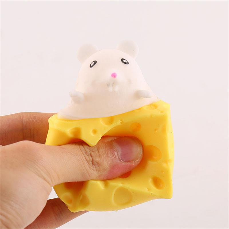 Pop Up Funny Mouse And Cheese Block Squeeze Anti Stress Toy Hide And Seek Figures Stress Relief Toys For Kids Adult