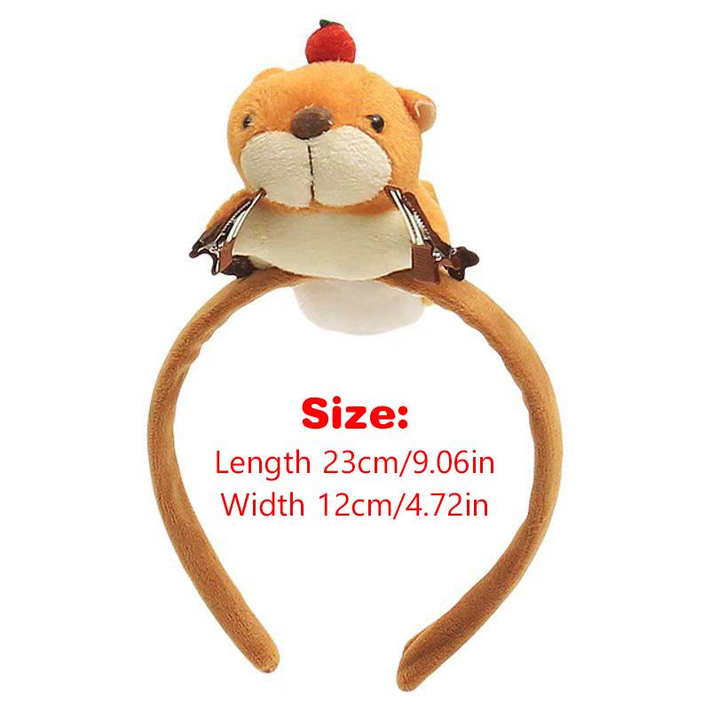 Cartoon Lustige Plüsch Eichhörnchen Puppe Haarreif Haarspange Stirnband Mädchen Niedliches Gesicht Waschen Stirnband Lustiges Haarband Haaraccessoire Geschenke