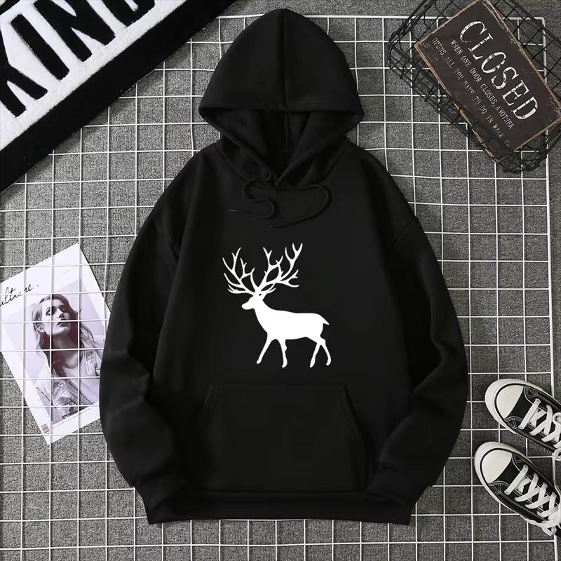 Warm Fleece Sweatshirt Nine-Color Deer Series Unisex Printed Sweatshirt Fleece Autumn And Winter Inner And Outer Wear CYXX346