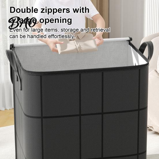 Dorm Room Essentials 3PCS Foldable Quilt Storage Bins with Reinforced Handles, Large Capacity Non-woven Fabric Packing Bags for Moving Organizers,
