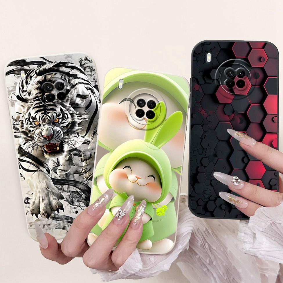 For Huawei Y9A Case Cover Luxury Fashion Flowers Kawaii Cute Cat Shockproof Phone Case For Huawei FRL-22 FRL-23 FRL-L22 FRL-L23