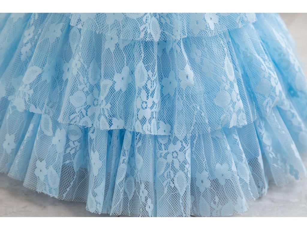 Neues Spitzen-Geburtstagskleid im Prinzessinnen-Stil für Kinder - Niedlich und festlich