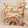 Thanksgiving Day COOL Cushion Cover Silky Short Plush Invisible Zipper Dustproof Sofa Pillow Case For Home Decor