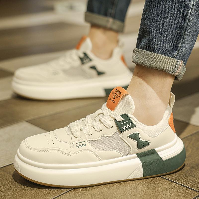 Men's shoes summer 2025 new trendy brand high sense versatile casual board shoes student sports mesh heightening white shoes