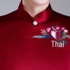 Elegant Spring Acetate Satin Embroidered Cheongsam for Mothers - New Chinese Wedding Style Dress