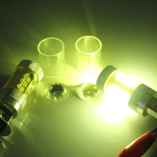 1Pair H3 Yellow High Power 80W 16 LED Car Fog Light Driving Bulbs DC 12V~24V