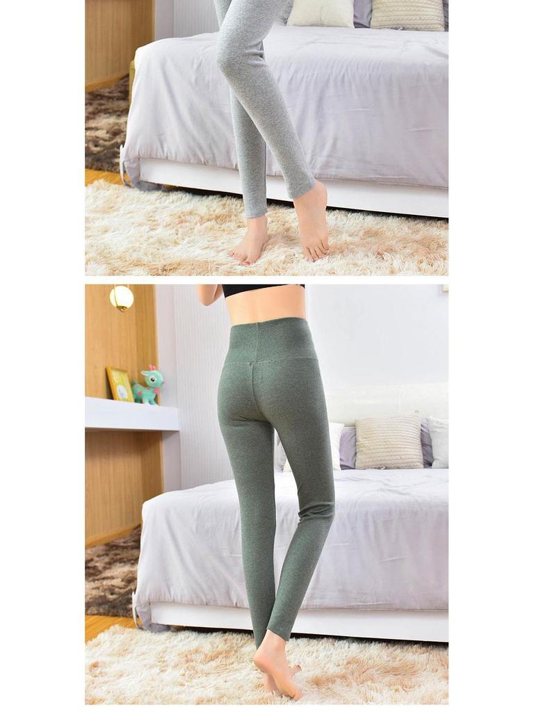 High Waist Thermal Knee-Lined Leggings for Women - Thick, Fleece-Lined, Winter Warmth and Body Shaping.