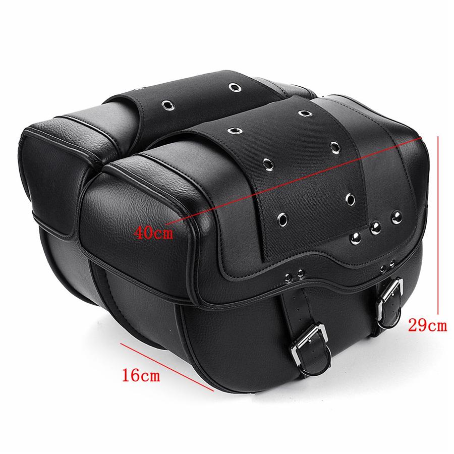2pcs PU Leather Saddlebags Universal for Harley Honda Suzuki Yamaha