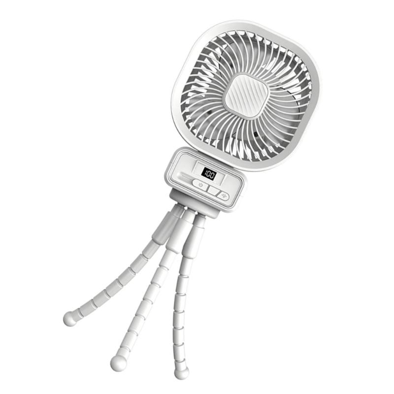 USB Desk Fan 3 Speed Powerful Strollers Fan Portable Fan Quiet Cooling Rechargeable Table Fan for Desktop Office Travel