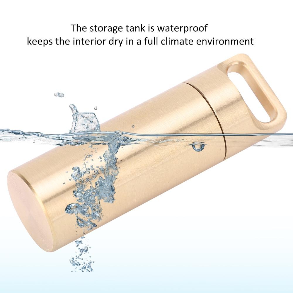Brass Tablet Container Waterproof Pill Container Durable Capsule Box Holder  Outdoor Travel